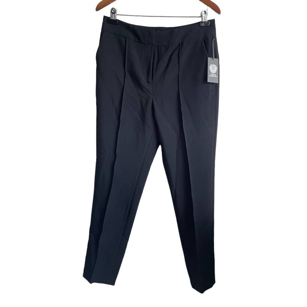 Vince Camuto Women Pants 8 Black‎ Tapered Leg Stretch Pockets Comfort Workwear